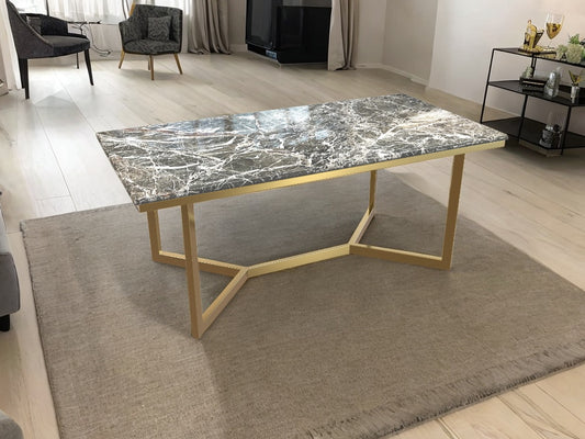 Messina Dining Table Genuine Marble Top, Timeless Beauty for You Home