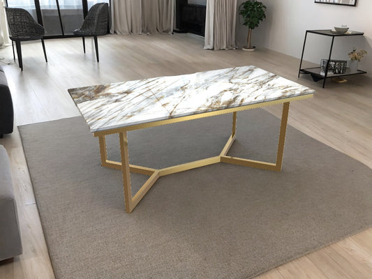 Messina Dining Table Genuine Marble Top, Timeless Beauty for You Home