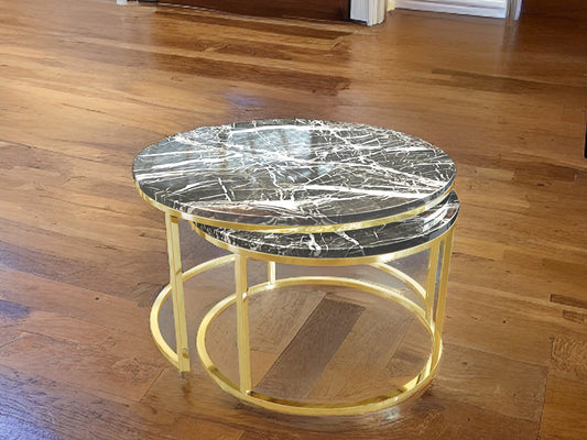 Bologna Nesting Coffee Table with Luxurious Marble Tops